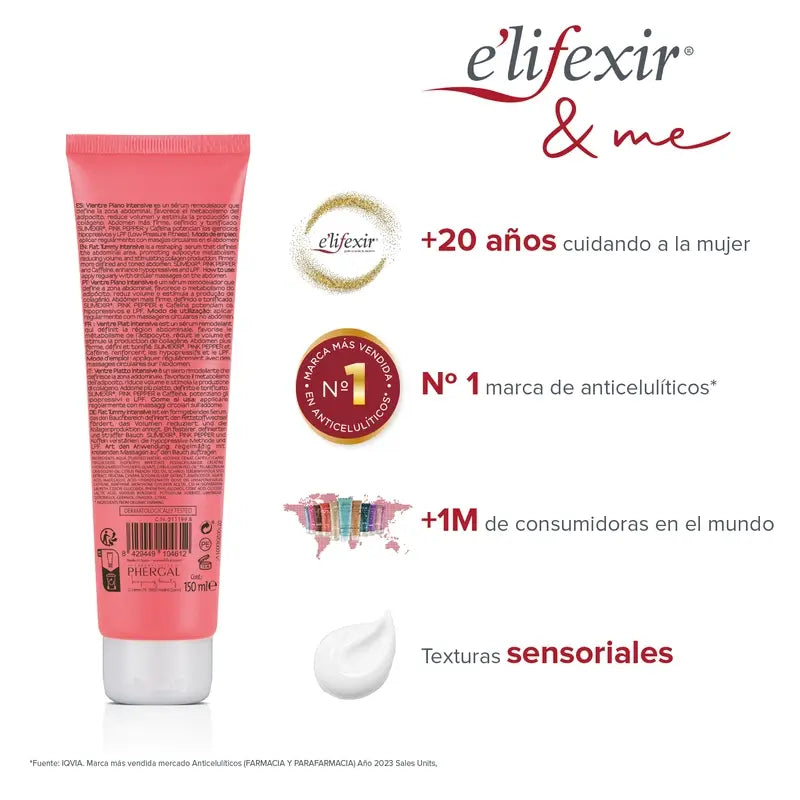 Elifexir Sérum Ventre Plat Réducteur Intensif Abdomen Raffermissant Brûleur de Graisse 150Ml