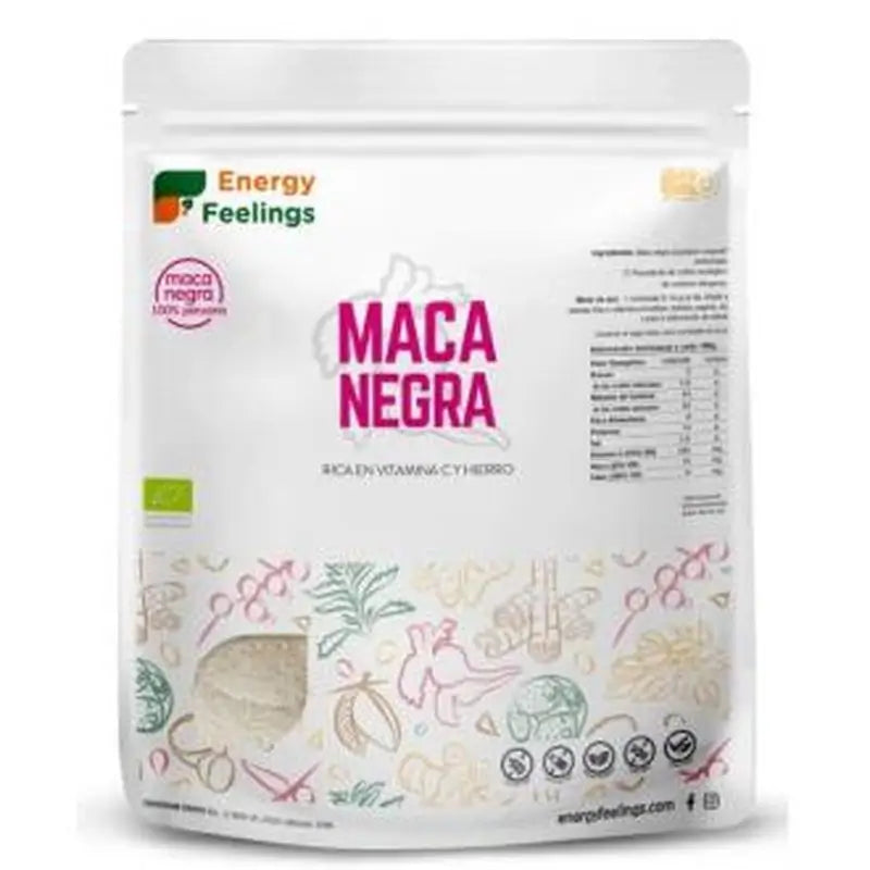 Energy Feelings Black Maca Powder 500Gr. Eco Vegan Sg