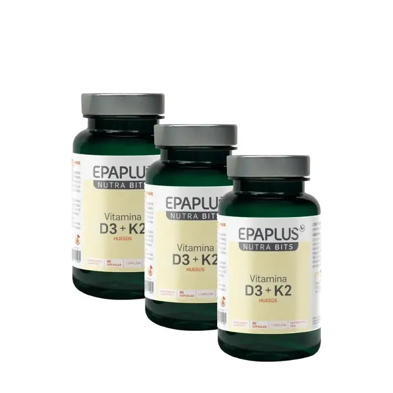 Epaplus Nutrabits Vitamine D3+K2, 90 gélules, lot de 3