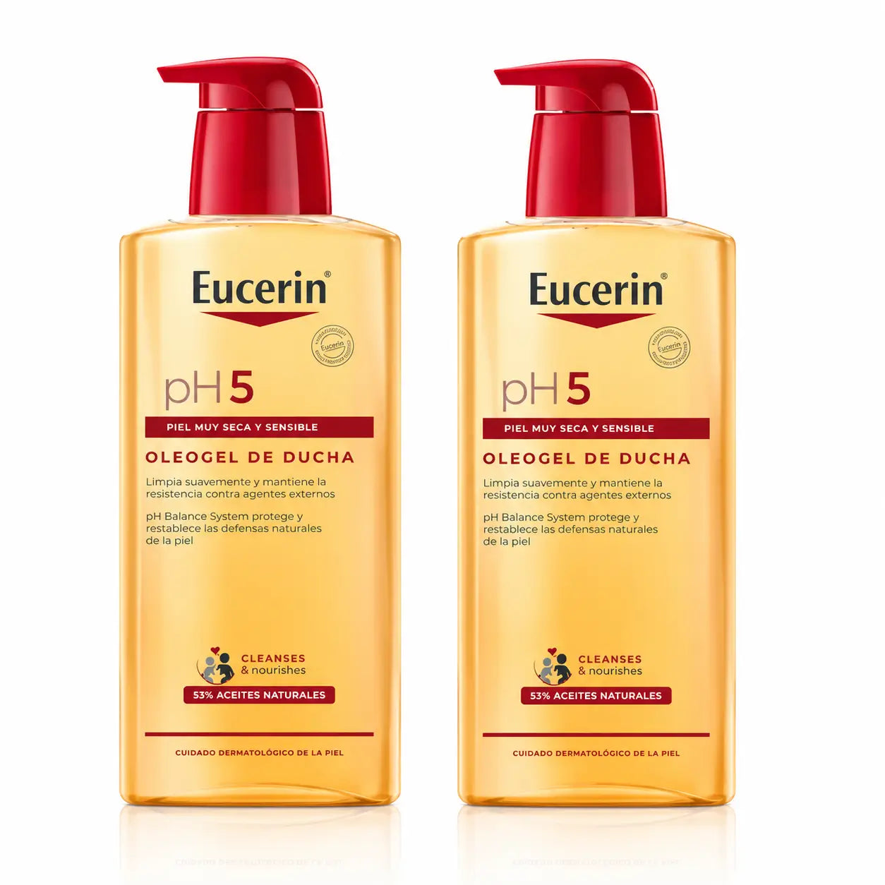 Eucerin Oleogel Gel Douche Ph5, 400ml, pack 2
