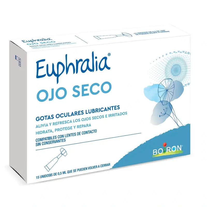 Euphralia Dry Eye Lubricant Eye Drops , 15 single-dose packs