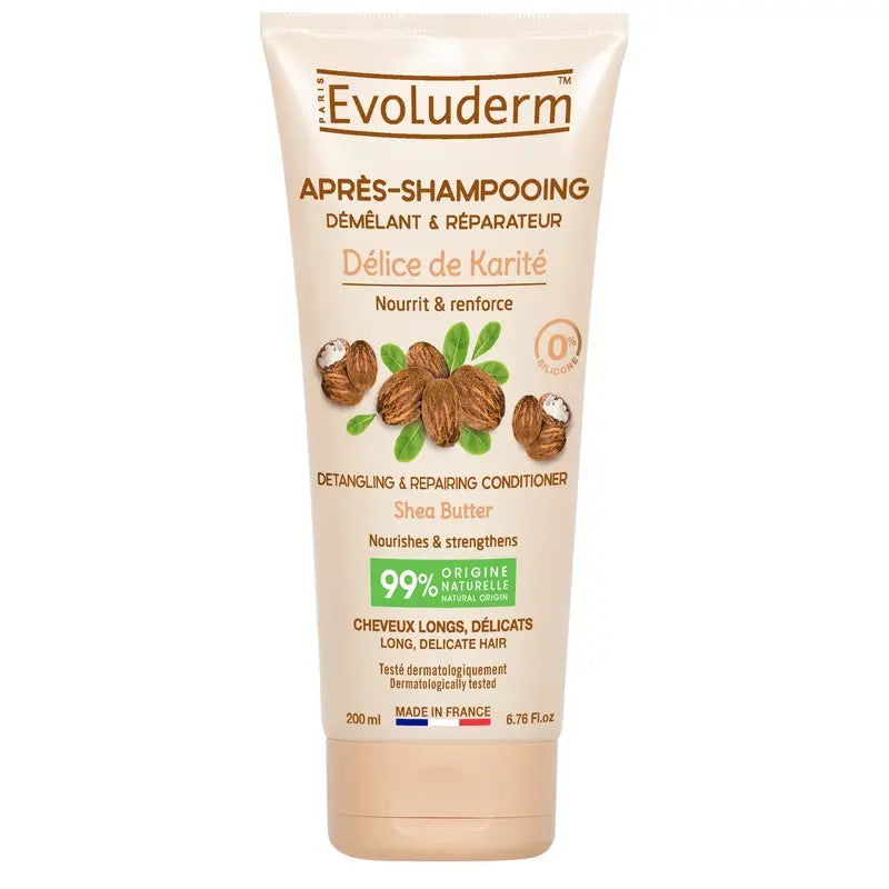 Après-shampoing au beurre de karité Evoluderm, 200 ml