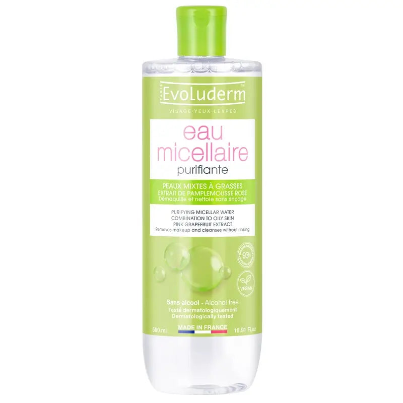Evoluderm Eau micellaire pour peaux mixtes, 500 ml
