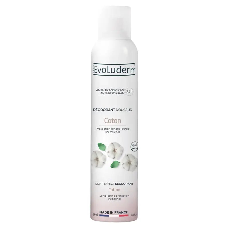 Evoluderm Déodorant Coton 24H, 200 ml