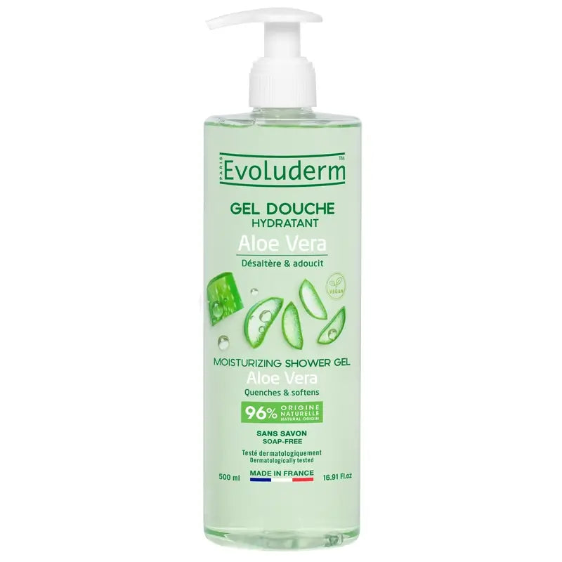 Evoluderm Gel douche à l'aloe vera, 500 ml