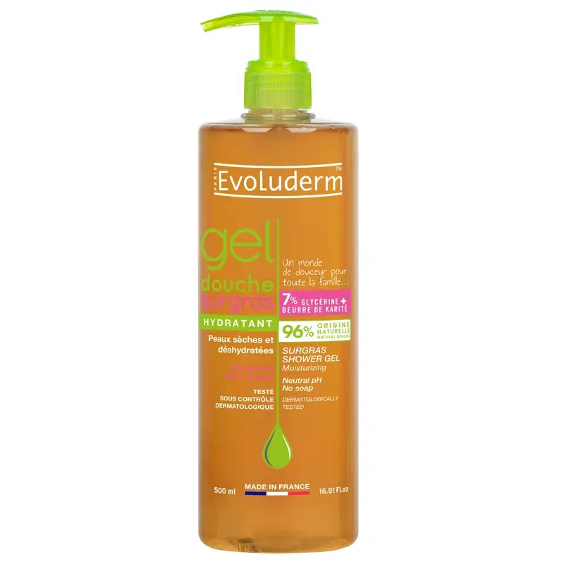 Evoluderm Gel douche Surgras, 500 ml