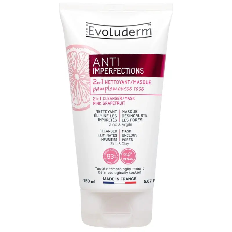 Evoluderm Gel nettoyant / Masque 2X1, 150 ml