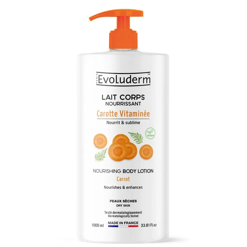 Evoluderm Lotion corporelle à la carotte, 1000 ml