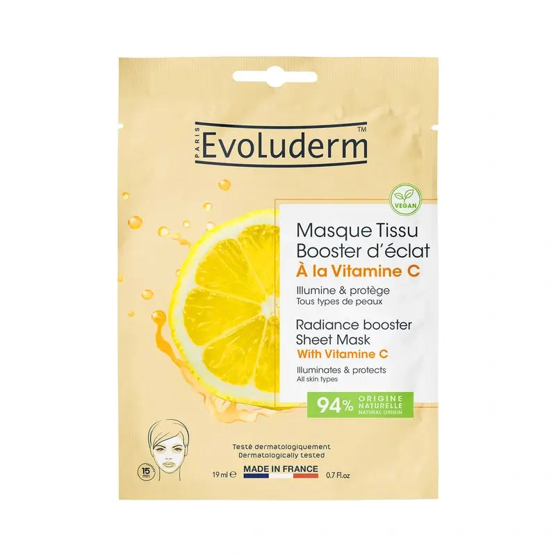 Evoluderm Masque en feuille à la vitamine C, 1pc / 19