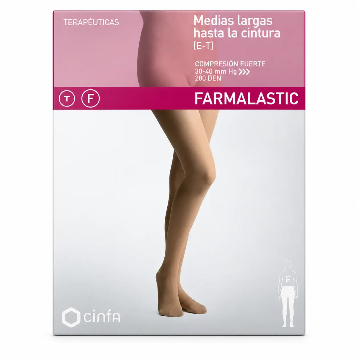Collant de compression Farmalastic Normal Compression Beige, Taille XL