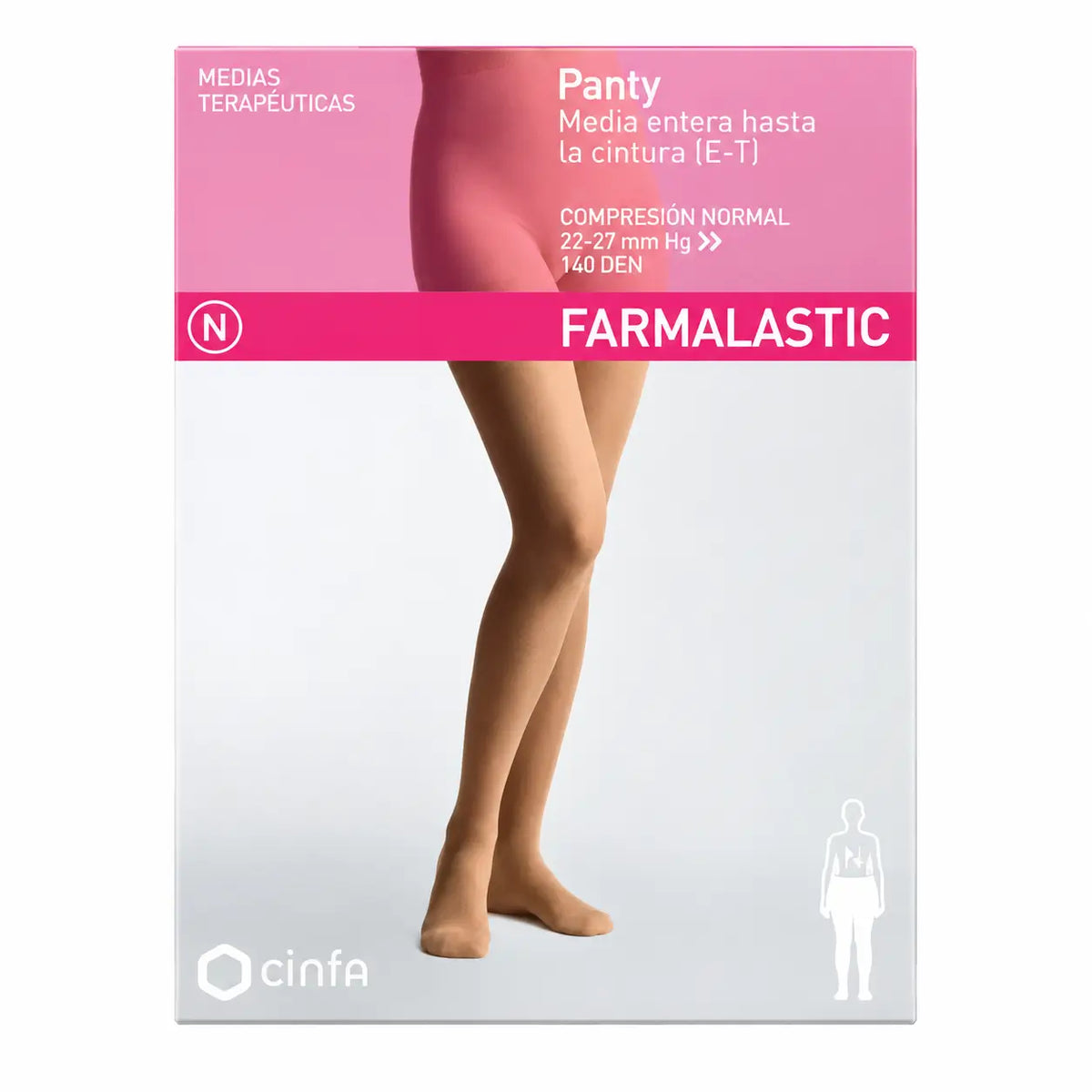 Collant de compression Farmalastic Normal Compression Cappuccino, Large Size