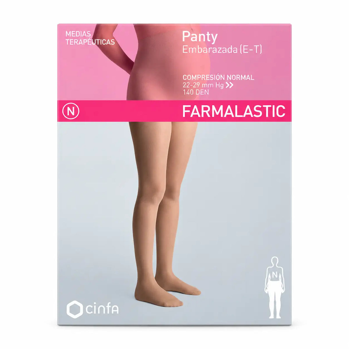 Culotte de compression Farmalastic Normal Pregnant Beige, Grande Taille