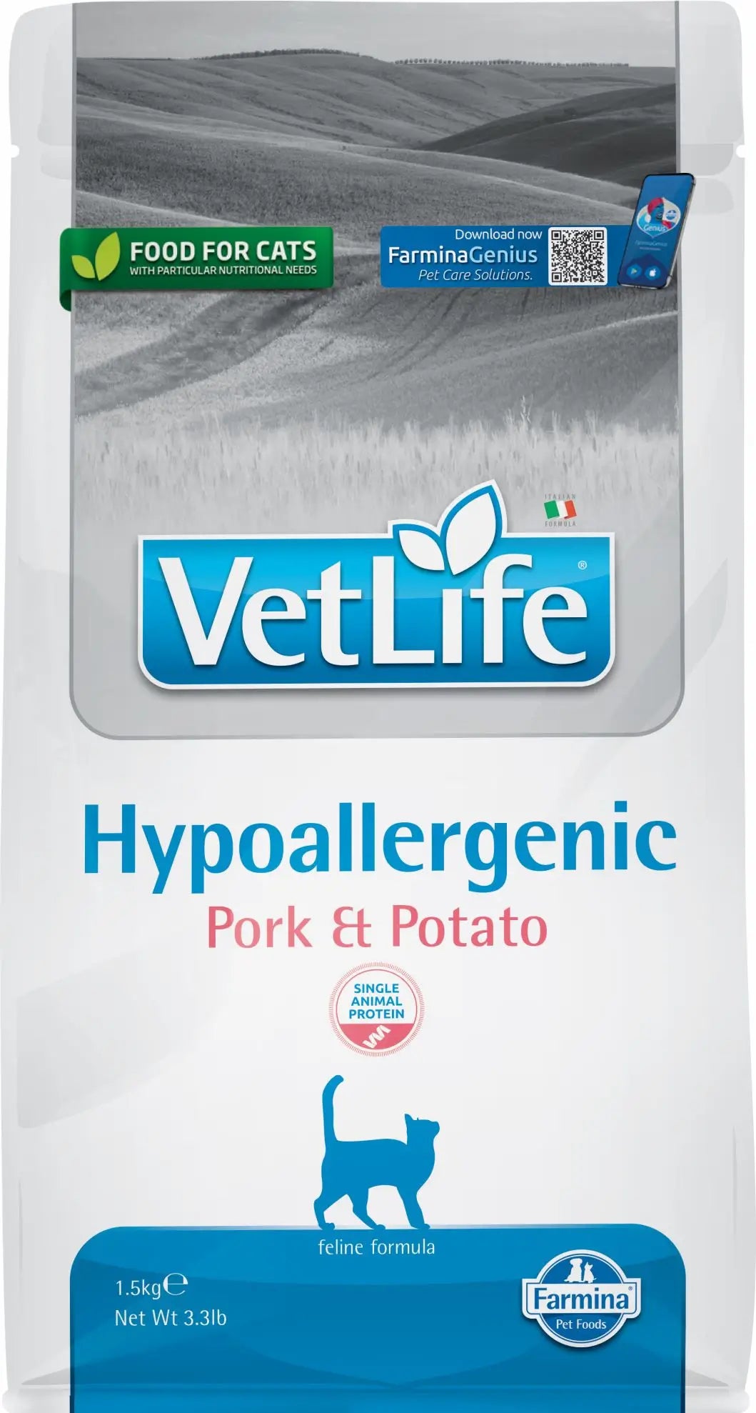 Farmina Vet Life Cat Hypoallergenic Pig Adult 1,5Kg, cat food