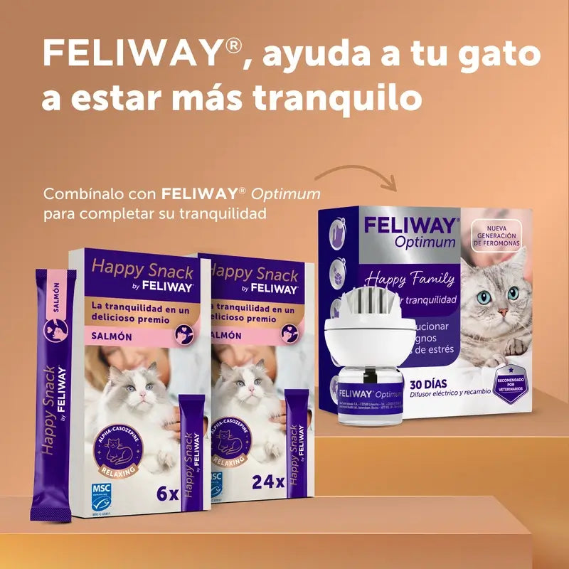 Feliway Happy Snack Goût saumon, 6 sachets