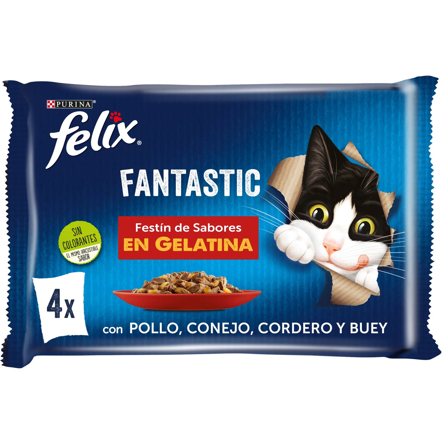 Felix Fantastic Festin De Carnes 12X4X85Gr, wet food for cats