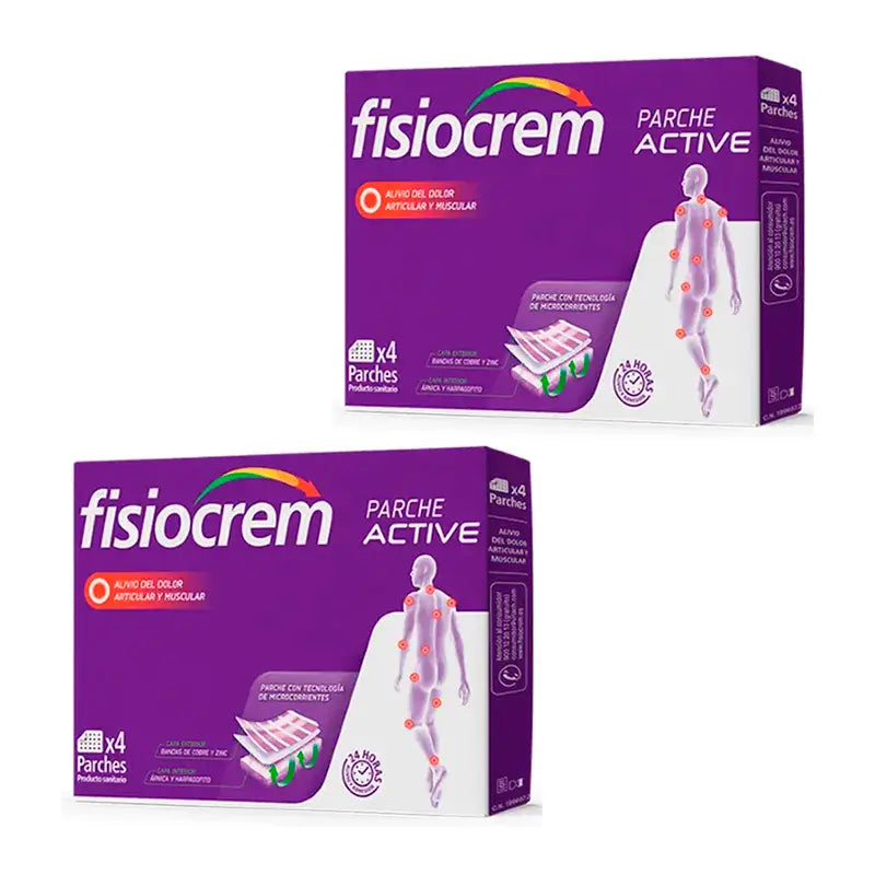 Fisiocrem Active Patch , Pack 2 x 4 Patches 7X9,5Cm