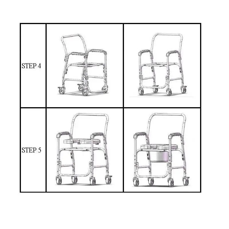 García 1880 Chaise en aluminium avec toilettes et roues Beige