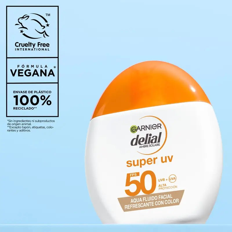 Garnier Delial Super Uv Water Refreshing Face Fluid Spf 50 Matte Effect, 50 ml