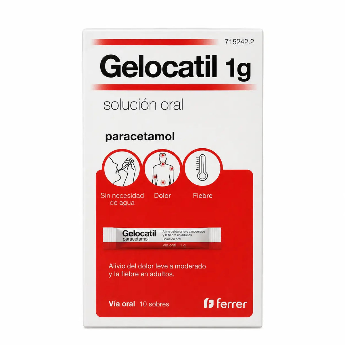 Gelocatil 1g Solution buvable, 10 Sachets