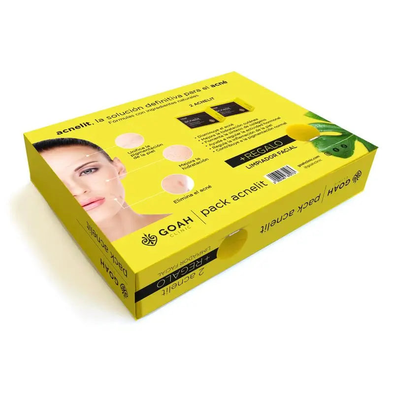 Goah Acnelit Pack + Facial Cleanser Gift Set, 120 gélules