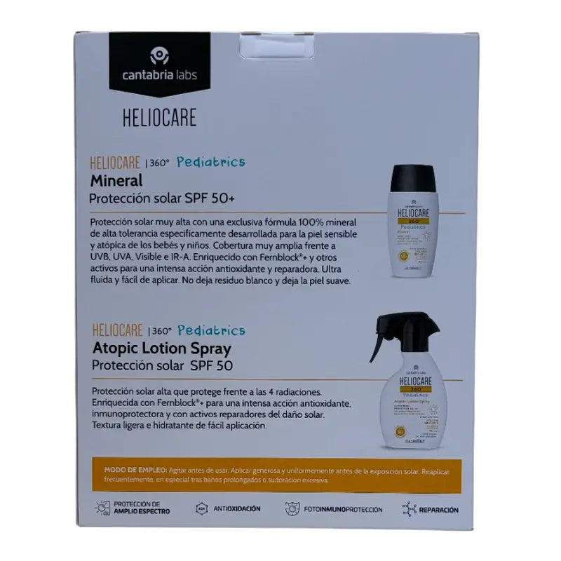 Heliocare 360 Pediatrics Mineral Spf 50+ 50 Ml + Heliocare 360 Pediatrics Atopic Lotion Spray Spf 50 250 Ml