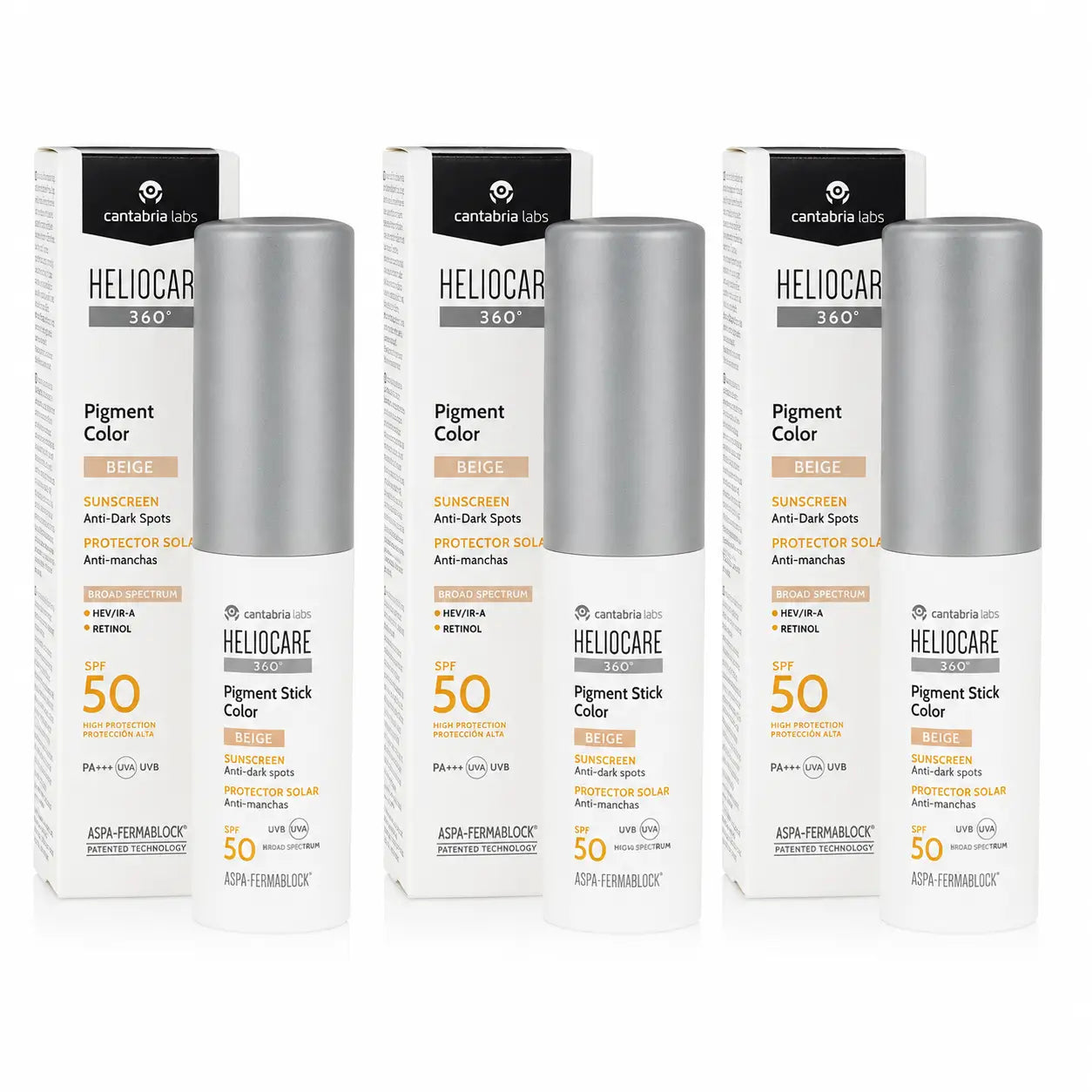 Heliocare Pigment Stick Beige Colour Spf50 10 Gr pack 3