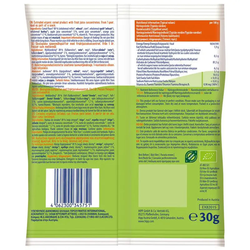Hipp Estrellitas aux Fruits Bio, 30G