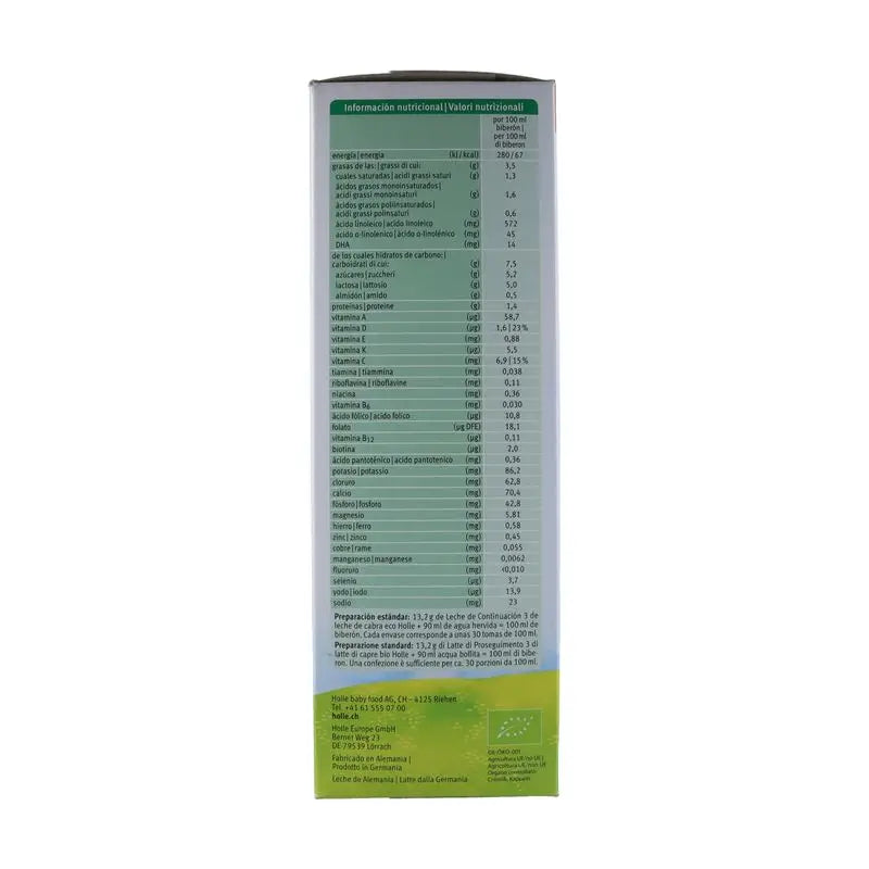 Lait de chèvre Holle Continuation 3, à partir de 10 mois, 400g
