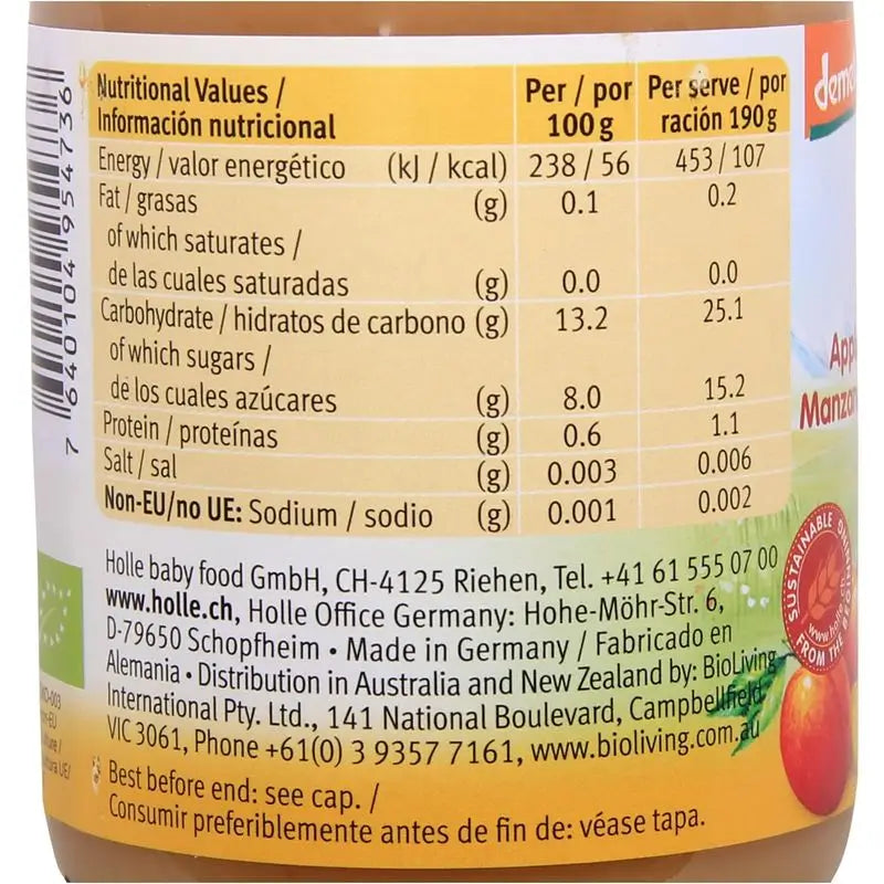 Holle Pomme, Banane et Abricot, 190g
