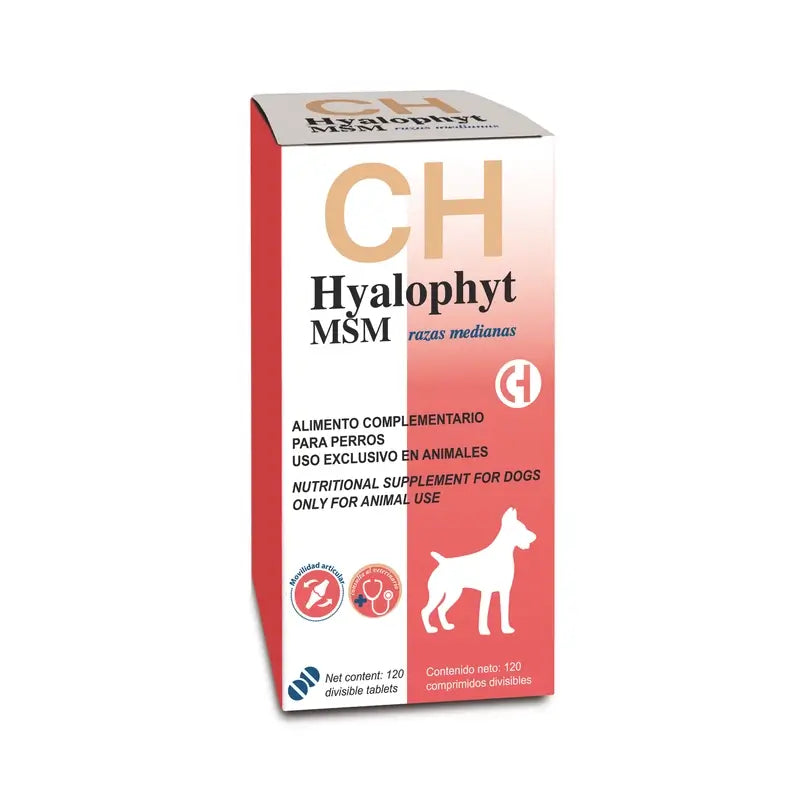 Chemical Hyalophyt MSM pour chiens de taille moyenne, 120 comprimés