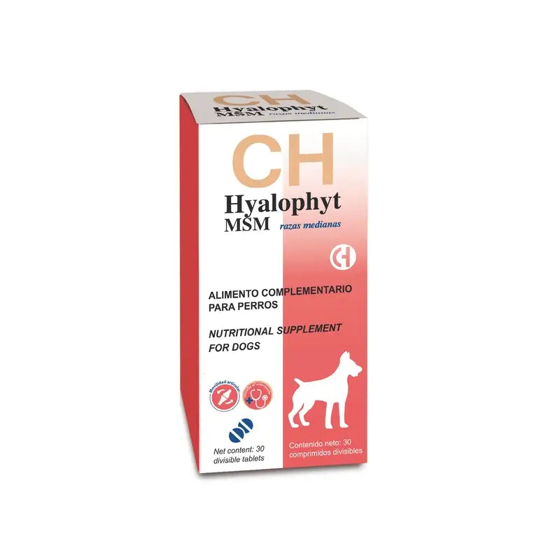 Chemical Hyalophyt MSM pour chiens de taille moyenne, 30 comprimés