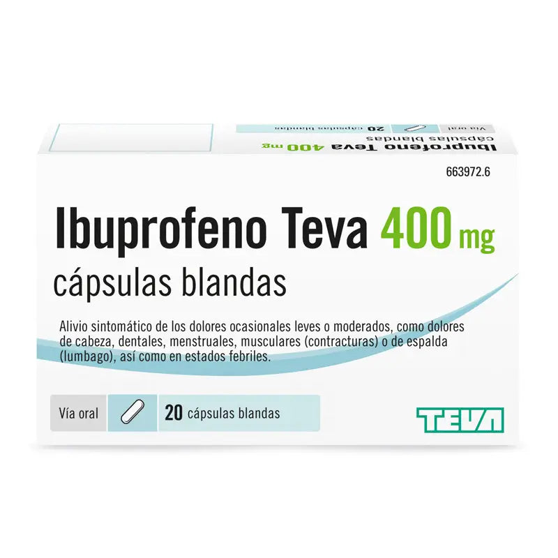 Ibuprofen Teva 400 mg, 20 soft capsules