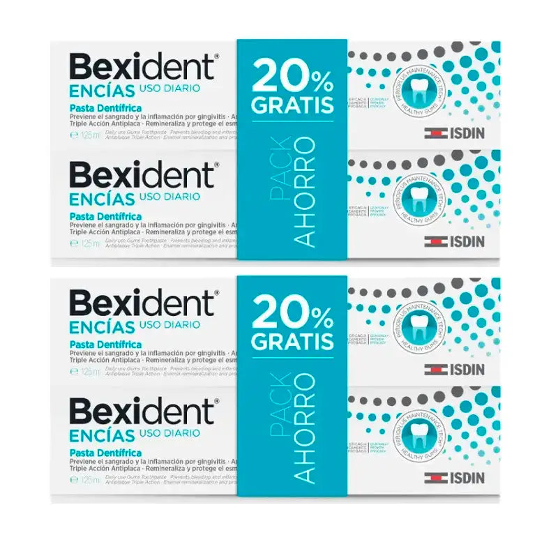 Isdin Bexident Gum Paste Pack 4 x 125 Ml