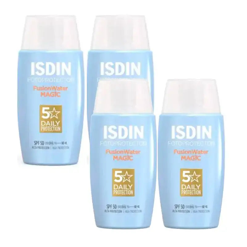 Isdin Fotoprotector Fusion Water Magic Photoprotector SPF 50, Pack 4 x 50 Ml