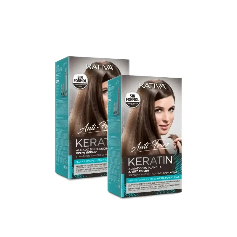 Kativa Keratin Lissage sans fer à lisser Xpert Repair, lot de 2