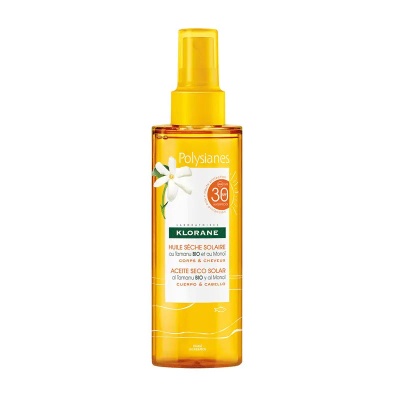Klorane Polysianes Organic Tamanu & Monoi Dry Sun Oil SPF 30, 200 ml