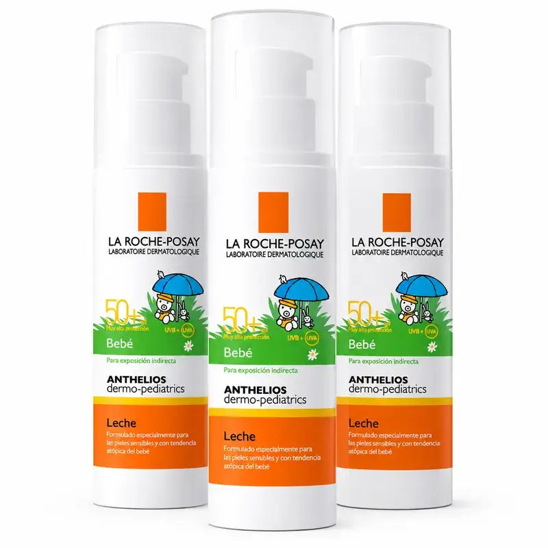 La Roche-Posay Anthelios Dermo-Pediatrics Baby Sunscreen Milk SPF50+, Pack 3 x 50 ml