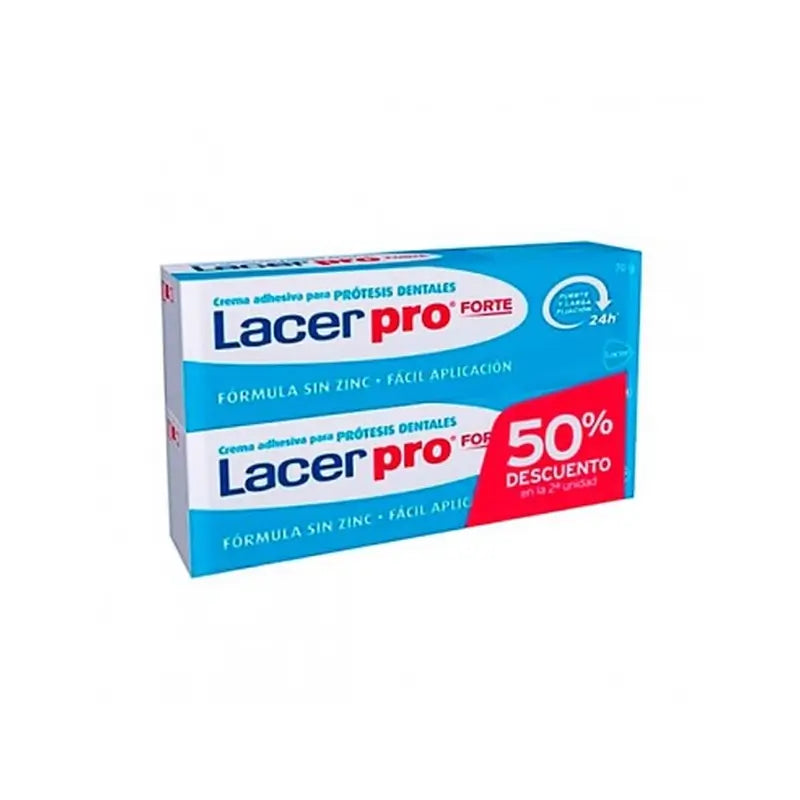 Lacer Pro Forte Adhesive Cream For Dentures, 70+70g