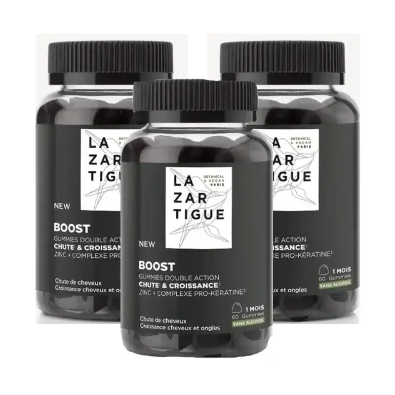 Lazartigue Gummies Chute de cheveux, Pack 3 x 60 unités