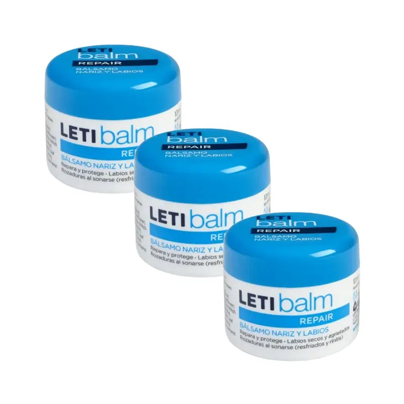 Letibalm Baume réparateur nez et lèvres, 3X10 Ml