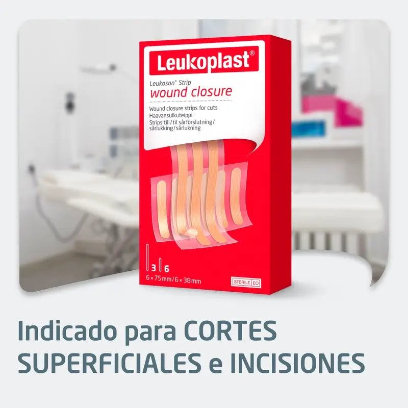 Leukoplast Leukosan Strip, 6 Mm X 38 Mm / 6 Mm X 75 Mm, 2 unités