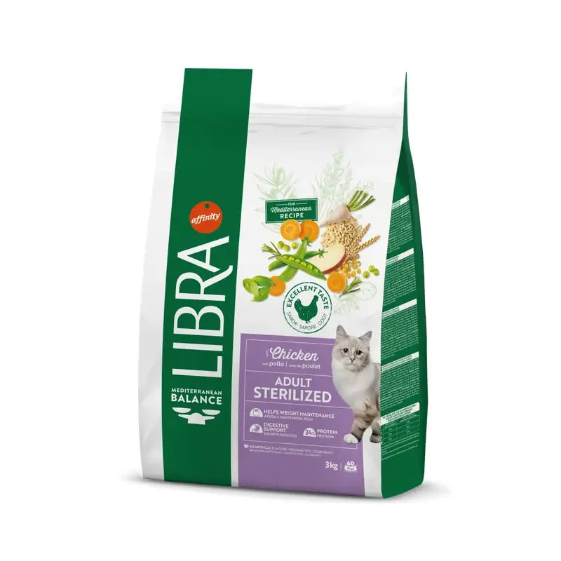 Libra Feline Adult Chicken Sterilised 3Kg, nourriture pour chats