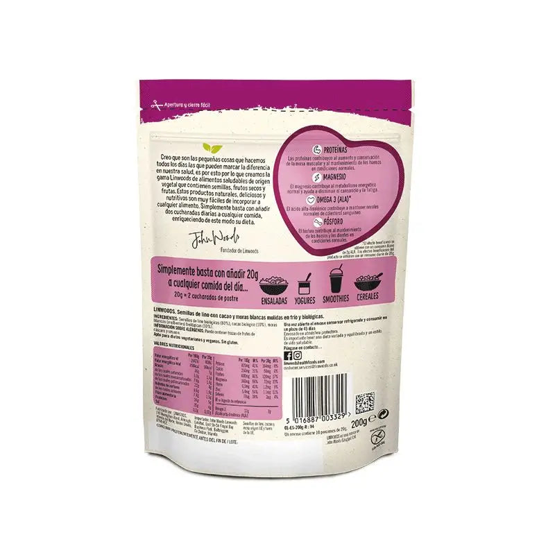 Linwoods Graines de lin avec cacao et mûres 200g Bio