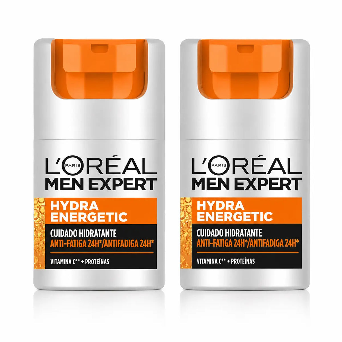 L'Oréal Paris Men Expert Hydra Energetic 24H Anti-Fatigue Crème Hydratante pour Homme Avec Vitamine C et Protéines - 50 Ml , pack 2