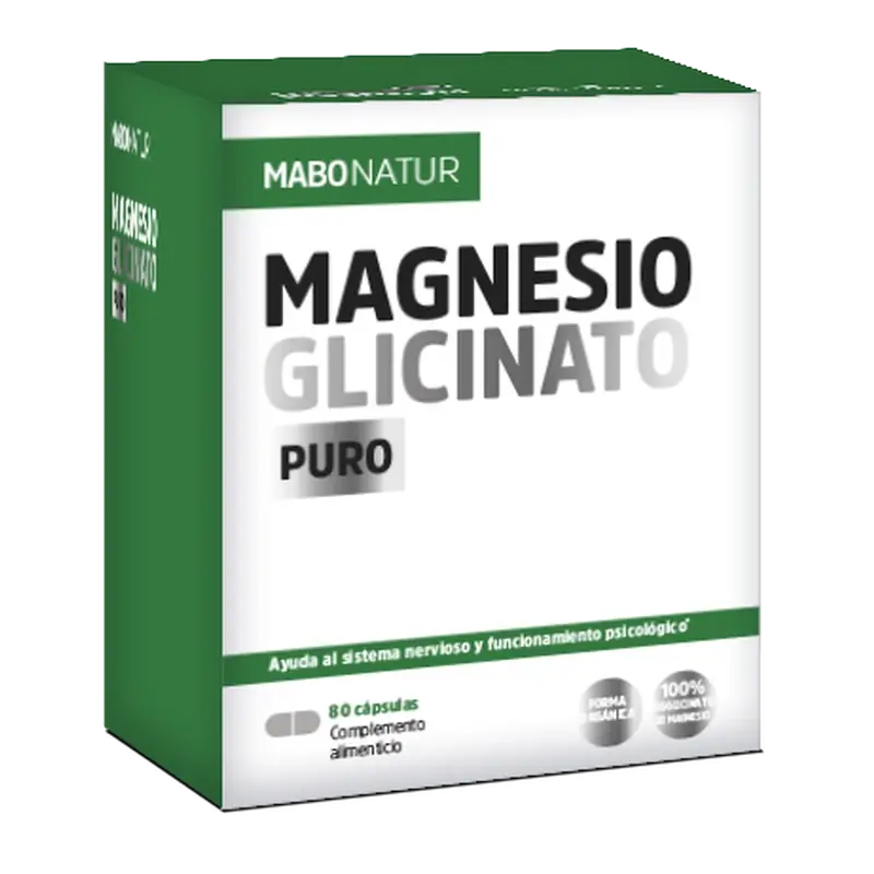 Mabonatur Glycinate de Magnésium, Pur, 80 gélules