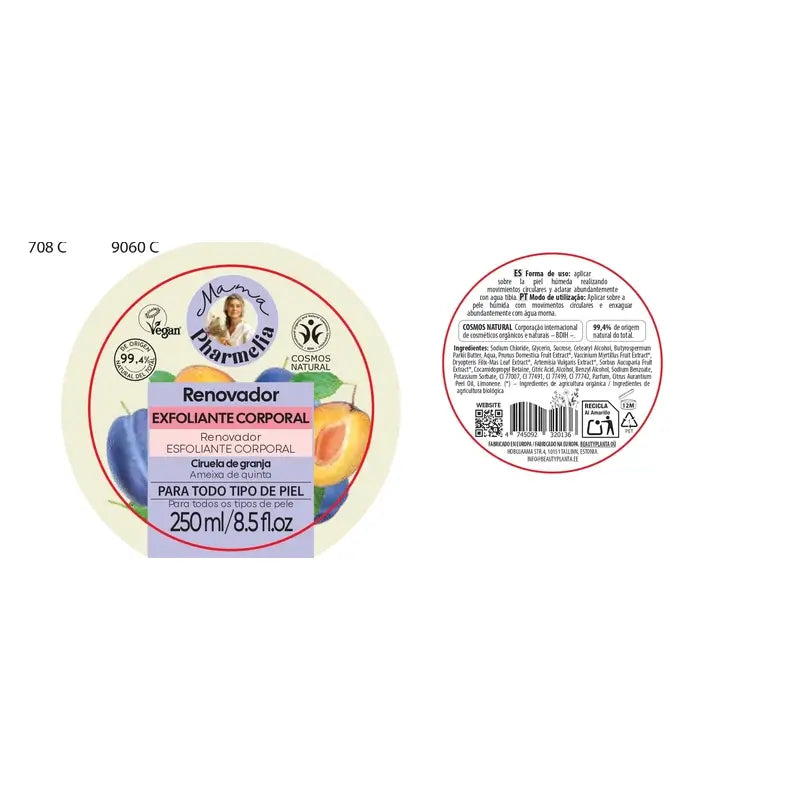 Mama Pharmelia Exfoliating Skin Renewing Body Scrub with Farm Plum, 250 Ml