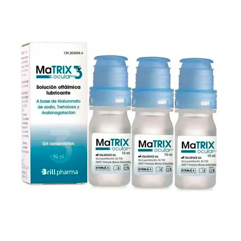 Matrix Ocular 3 Gouttes ophtalmiques, paquet de 3 x 10 ml