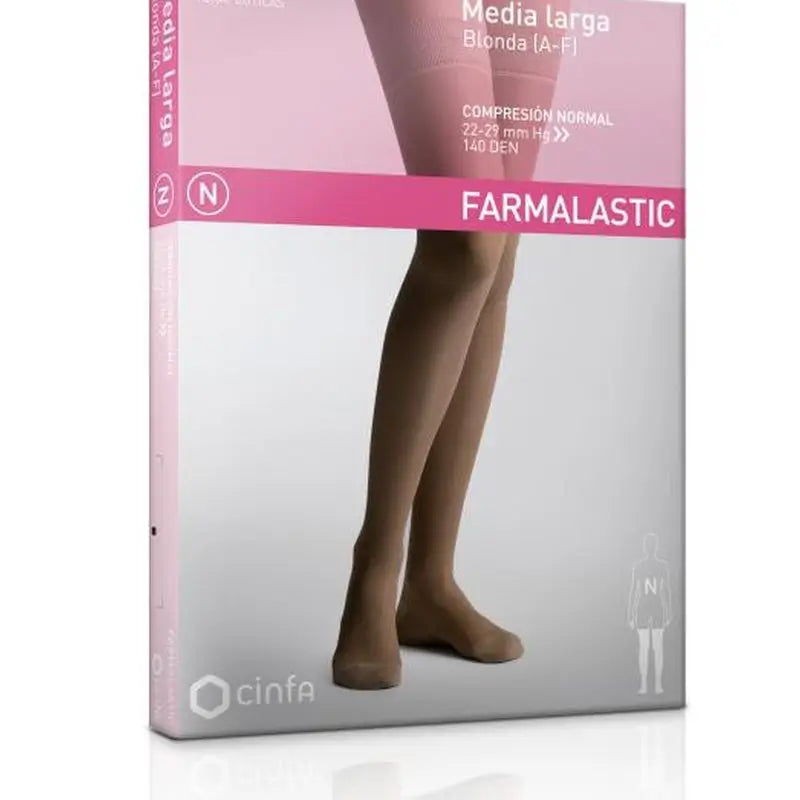 Farmalastic Long Stocking Compression Normal Compression Black, Size M, Single Unit