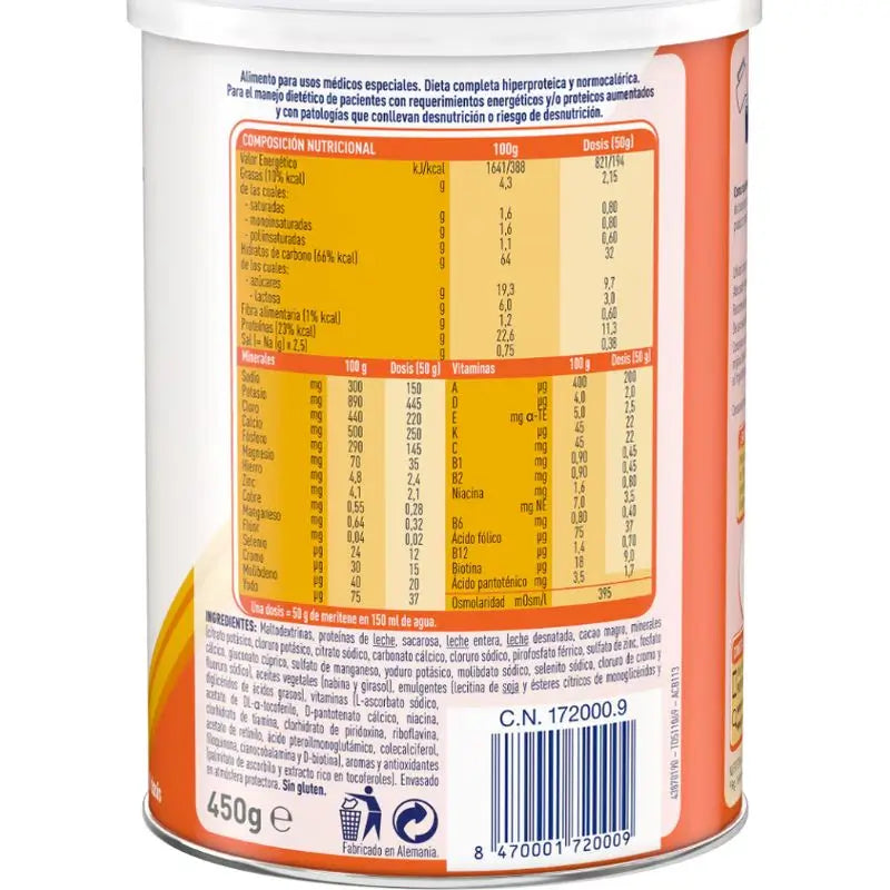 Meritene Milkshake aromatisé au chocolat extra, 450 g