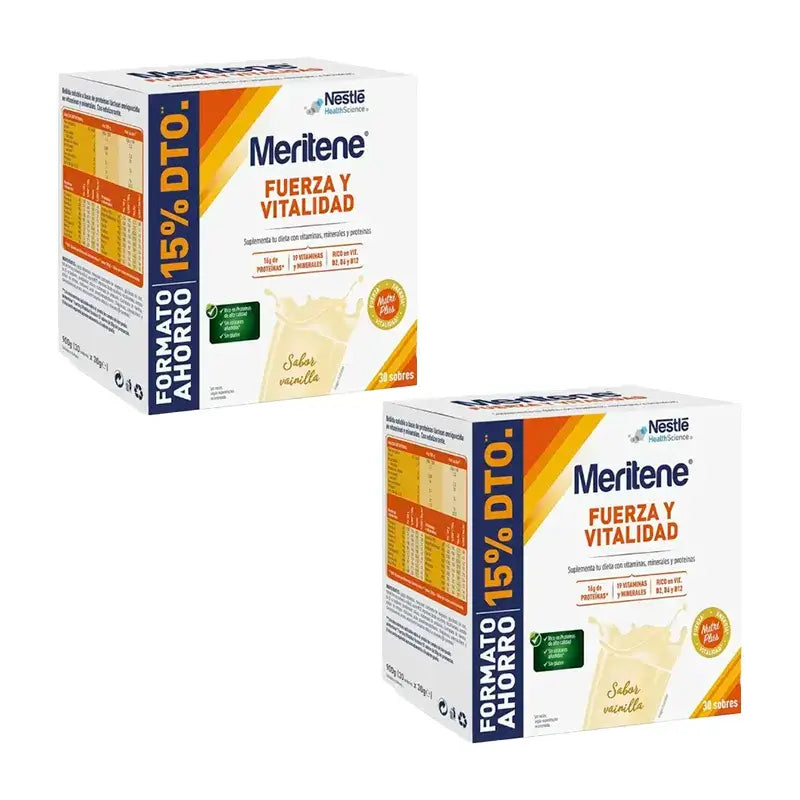 Meritene Strength & Vitality Vanilla Savings Pack 2 x 30 sachets